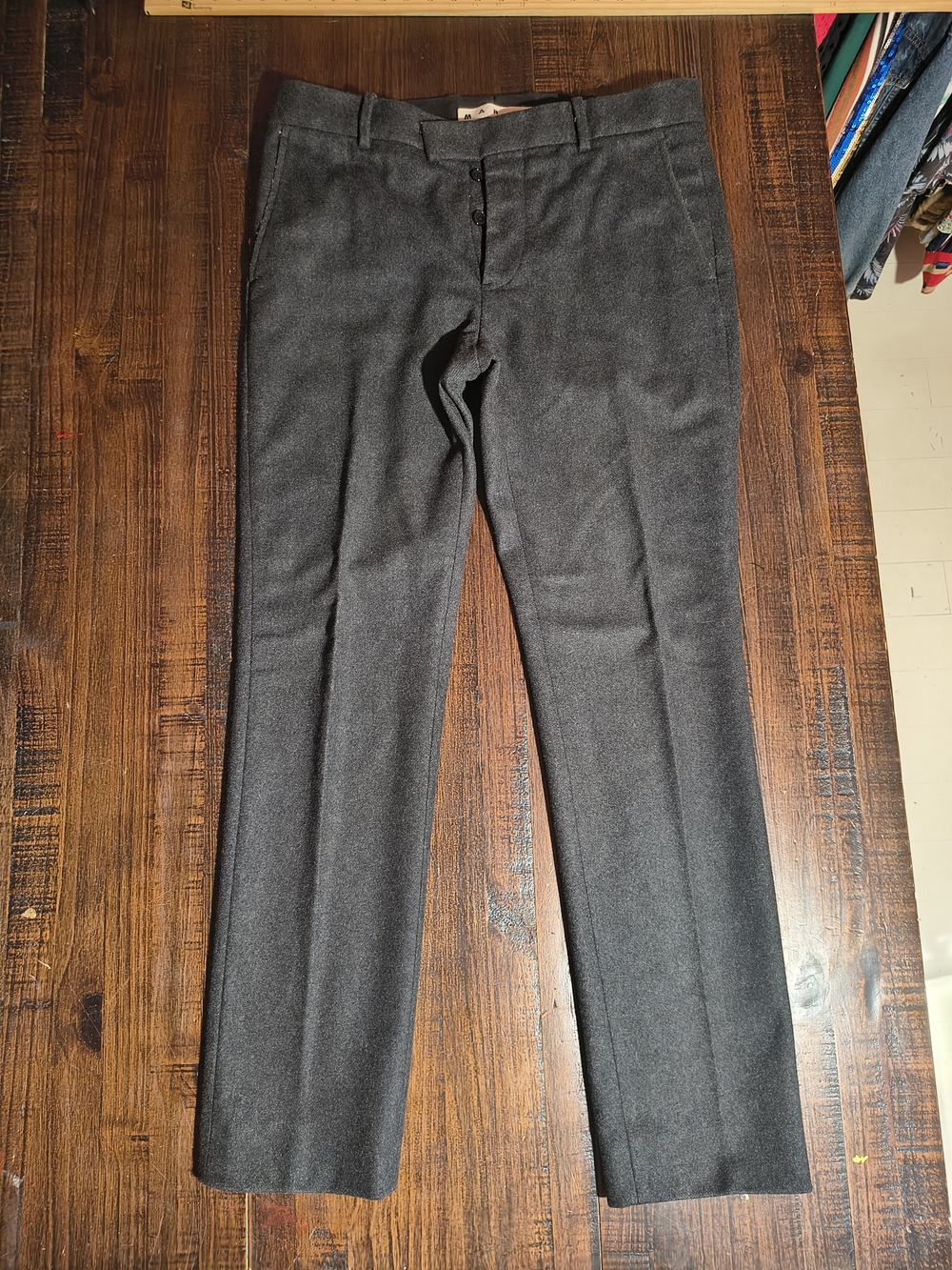 Marni Men's Charcoal Gray Dress Pants US34